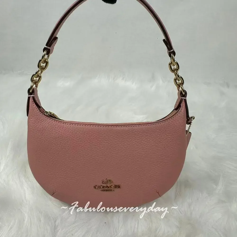 Coach Mini Payton Bag In Pebbled Leather/Gold/Pink Petal CEL08 NWT